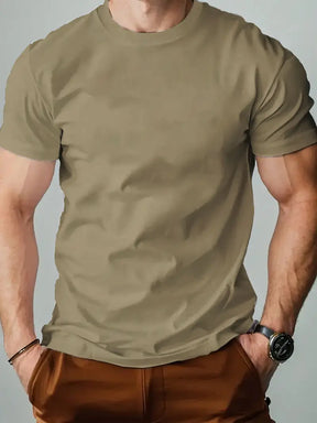 Camiseta * masculina lisa, camiseta casual de moda, camiseta de gola redonda de manga curta estilo streetwear