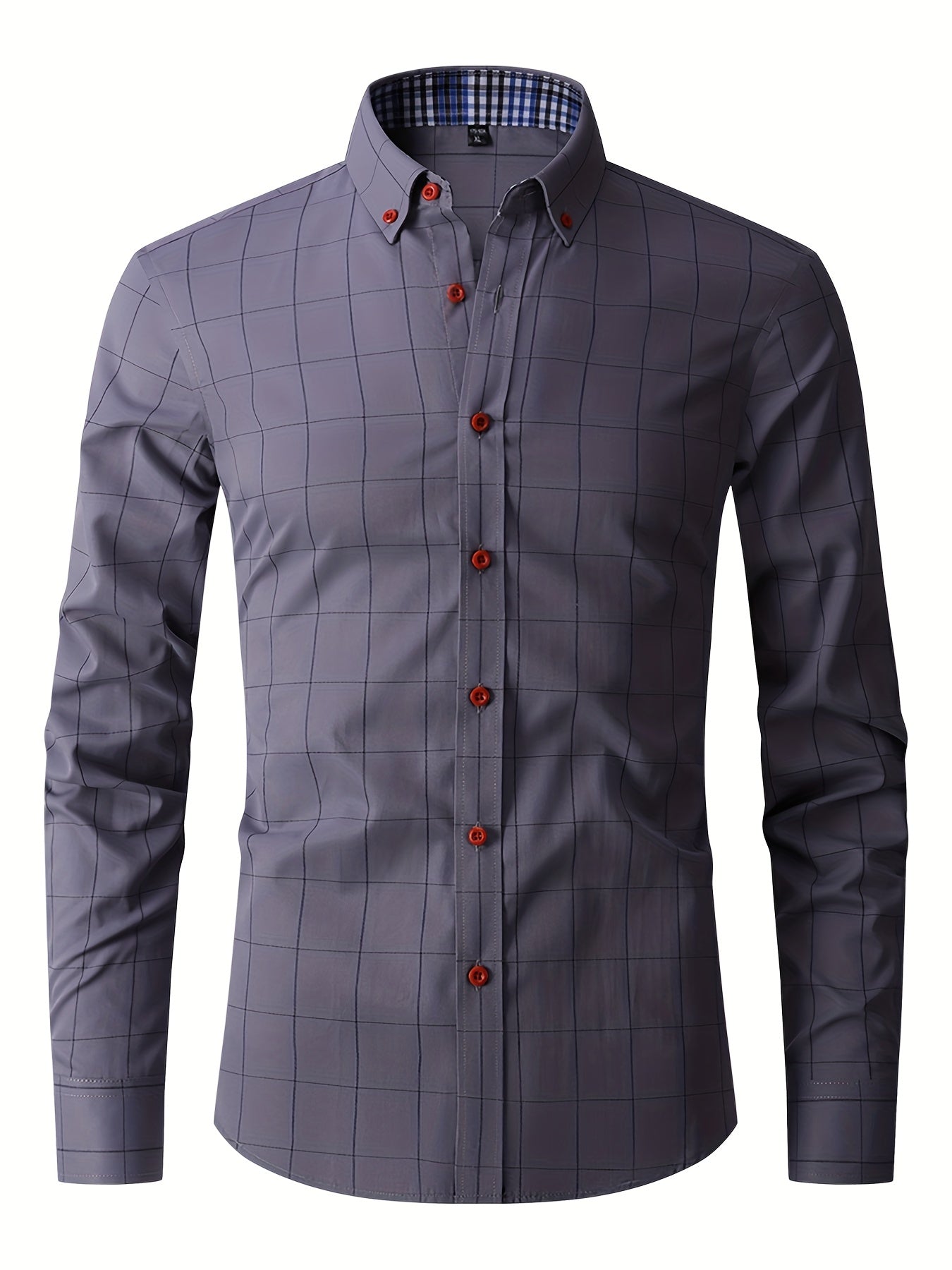 Camisa * xadrez formal masculina, roupas masculinas para ocasiões de negócios na primavera e outono, tops masculinos para festival de cerveja