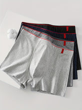 Conjunto De 4 Cuecas Masculinas, Cuecas Esportivas, Boxers Listrados Casuais, Calcinhas Boxer Confortáveis E Elásticas