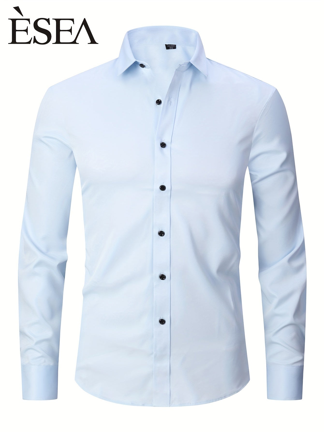 Camisa De Botão De Manga Longa E Ajuste Slim Para Ocasiões De Negócios, Primavera Outono Blusa Masculina