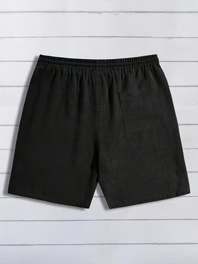 Shorts esportivos masculinos com cordão e bolsos em cor sólida, leves e confortáveis para esportes e fitness de verão