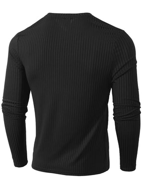 Camiseta * masculina de manga longa, leve e respirável, com gola redonda e elástica para primavera e outono, para corrida e treinamento
