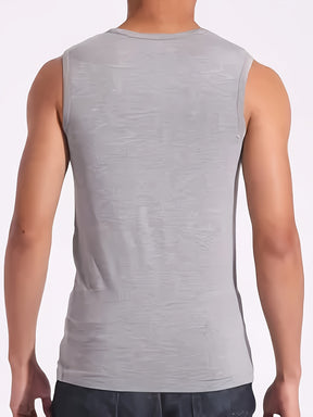 Regata * de cor lisa masculina, camiseta sem mangas com gola redonda de secagem rápida para atividades, roupas masculinas para verão ao ar livre