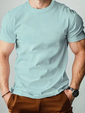 Camiseta * masculina lisa, camiseta casual de moda, camiseta de gola redonda de manga curta estilo streetwear